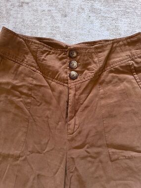 High-Waist Brown Women’s Shorts with Button Front